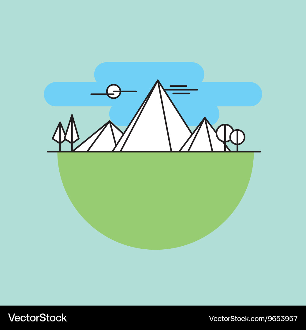 Line mountains in color linear Vector Image