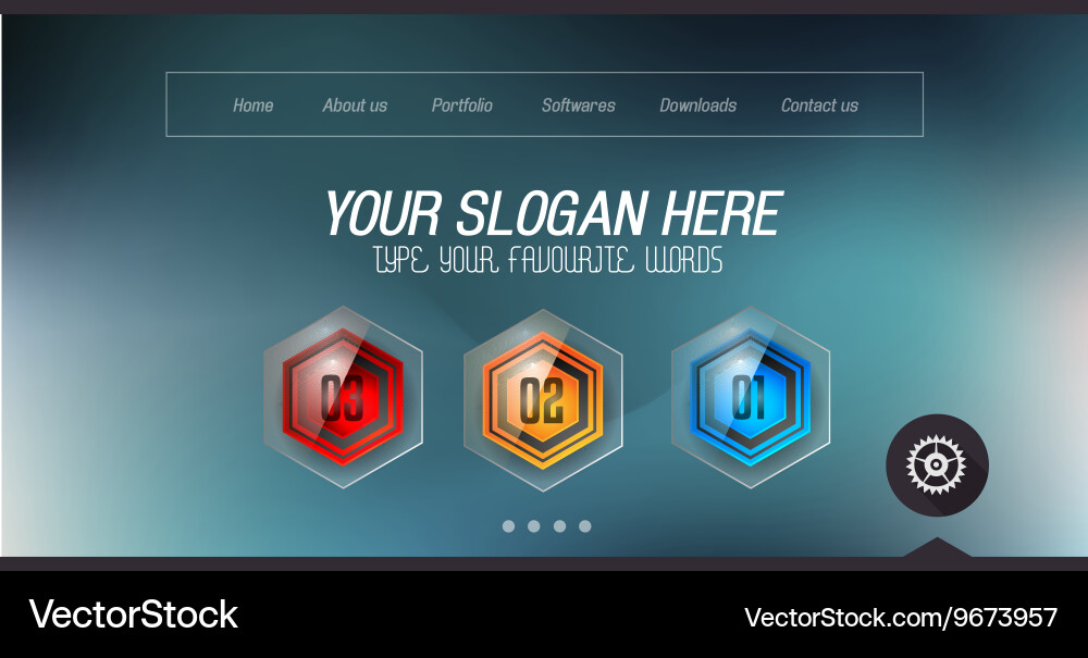 Minimal website home page design with slider vector image