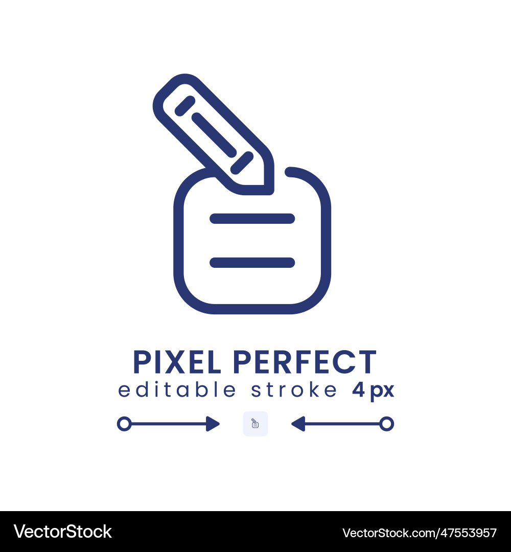 Note with pencil linear desktop icon Vector Image