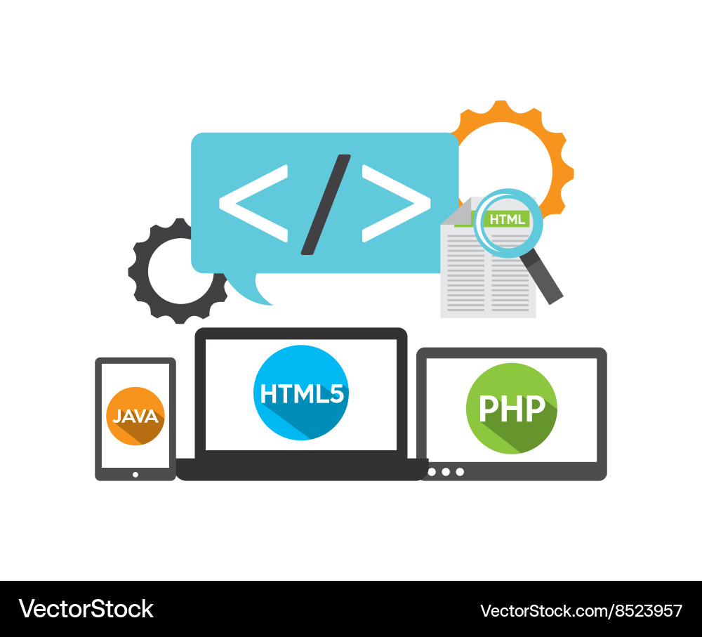 Programming language design vector image