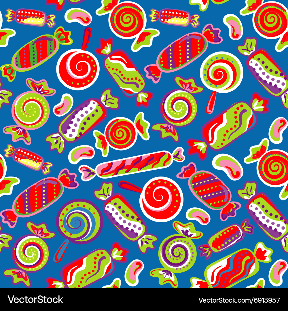 Seamless pattern background with lollipops Vector Image