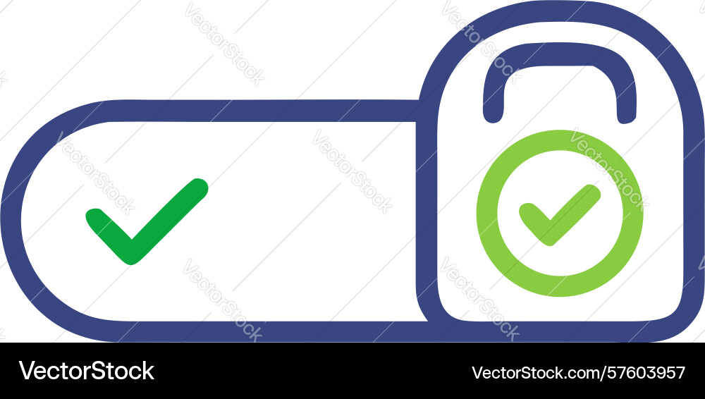 Secure and verified content lock icon design vector image