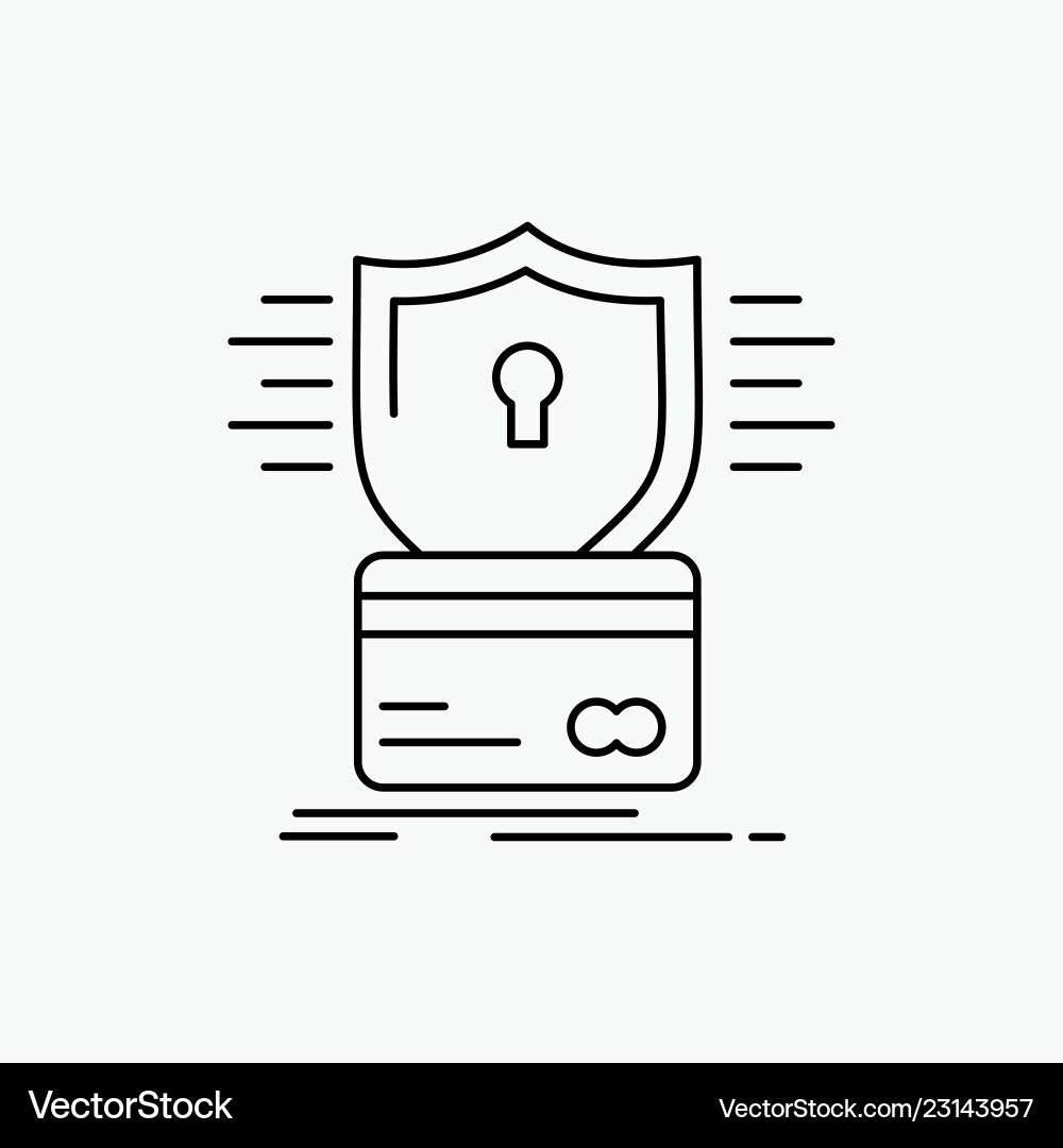 Security credit card hacking hack line icon Security credit card hacking hack line icon vector image