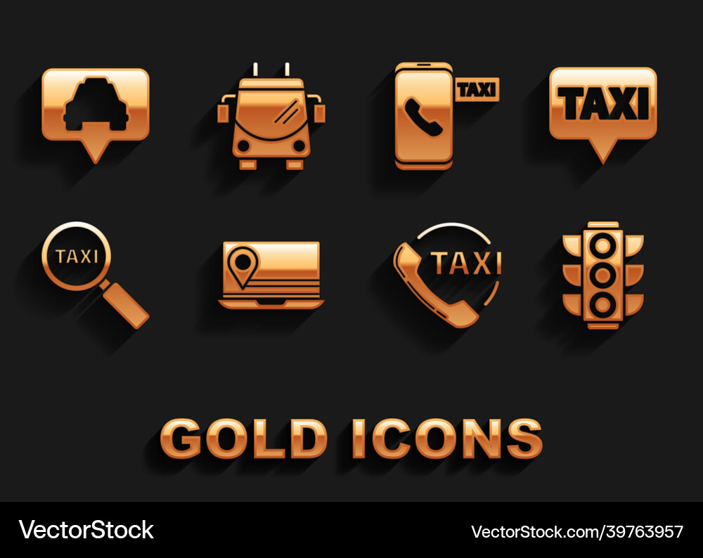 Set laptop with location marker map pointer taxi Set laptop with location marker map pointer taxi vector image