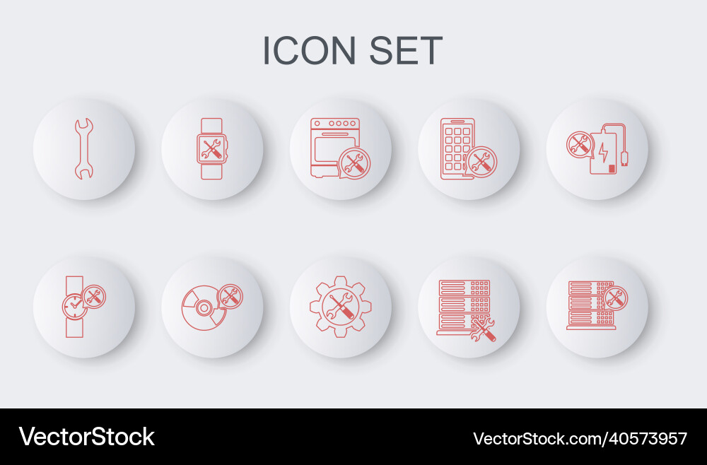 Set line database server service wrist watch Set line database server service wrist watch Vector Image