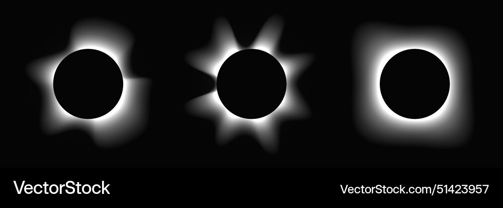 Set of circle illuminate light frames Set of circle illuminate light frames vector image