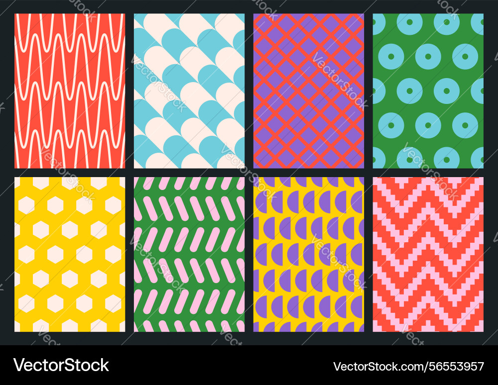 Set of simple colorful geometric backgrounds Set of simple colorful geometric backgrounds vector image