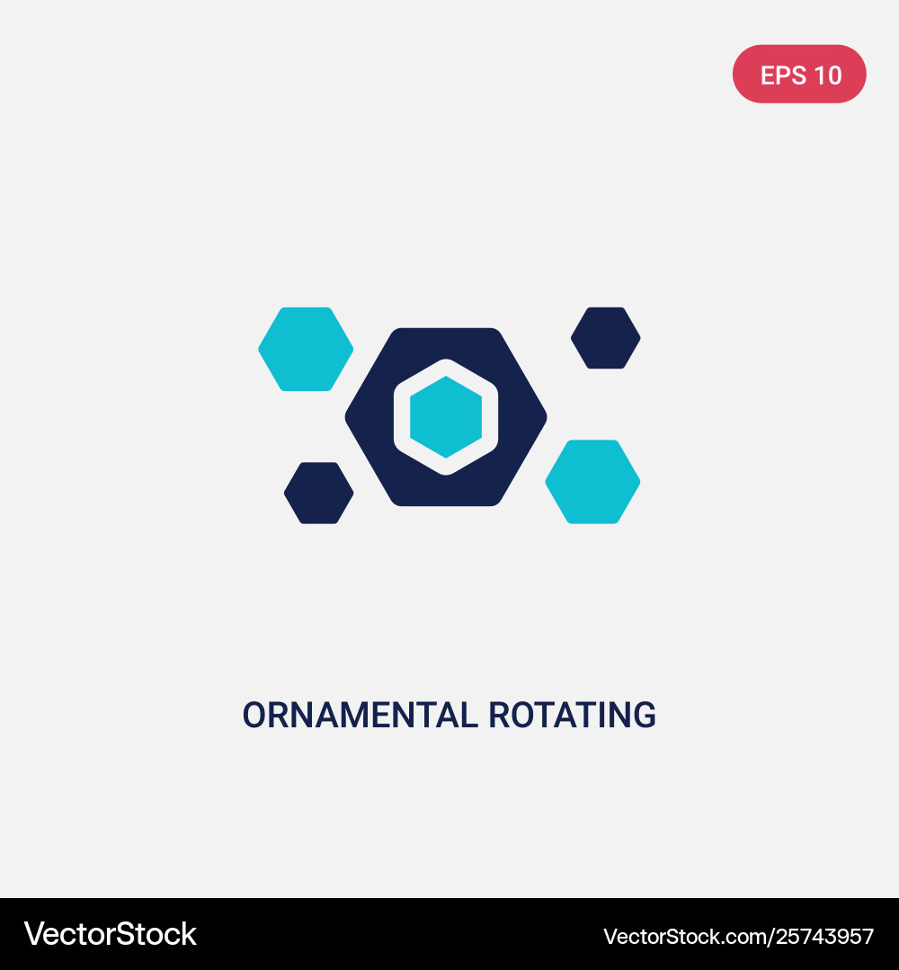 Two color ornamental rotating polygonal icon from Vector Image
