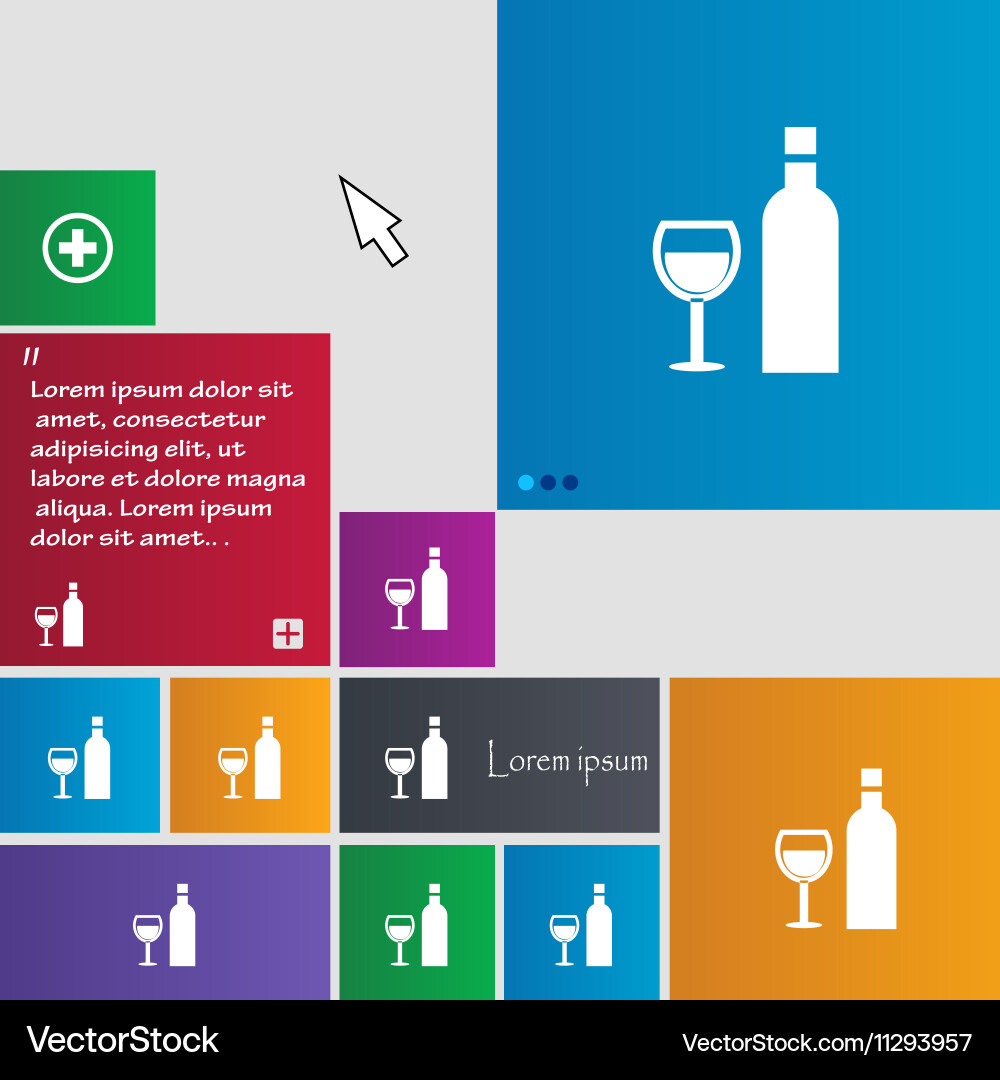Wine icon sign buttons modern interface website vector image