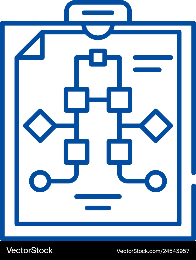 Workflow management line icon concept Workflow management line icon concept vector image