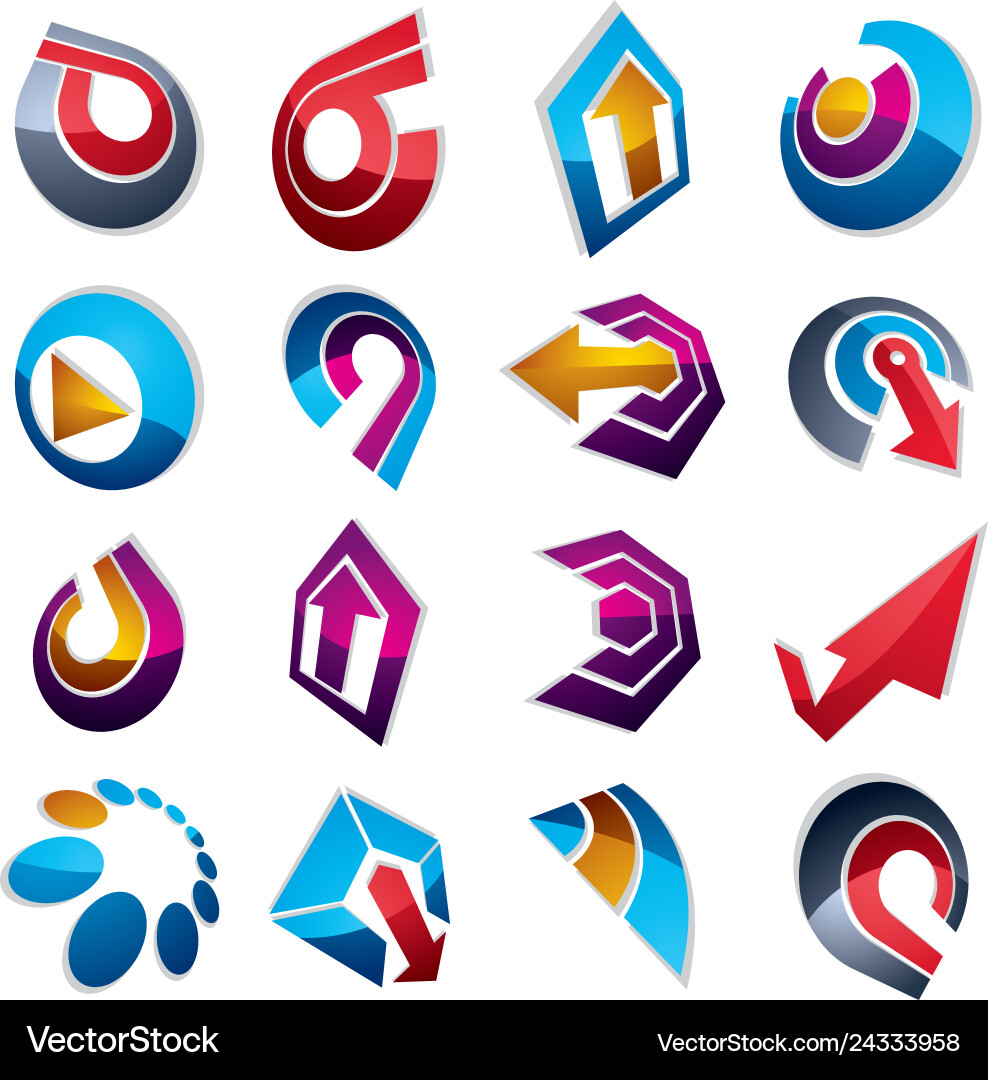 3D Navigation Icons - Set vector image