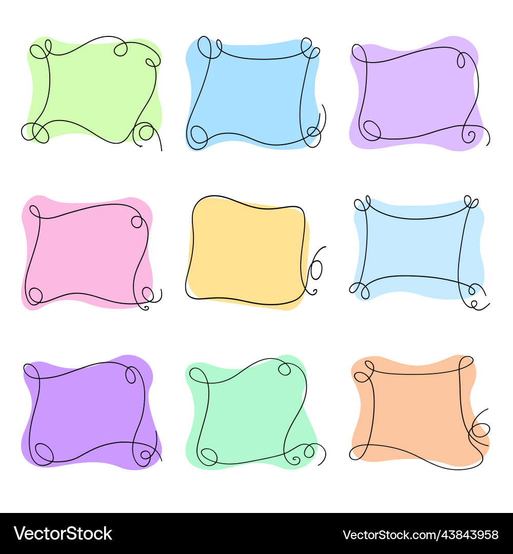 A set of different rectangular frames Vector Image