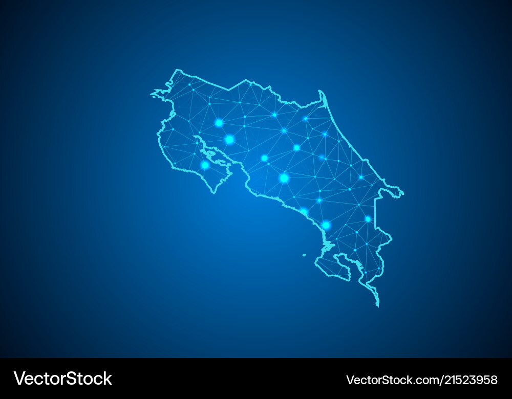 Abstract Network Map with Points vector image