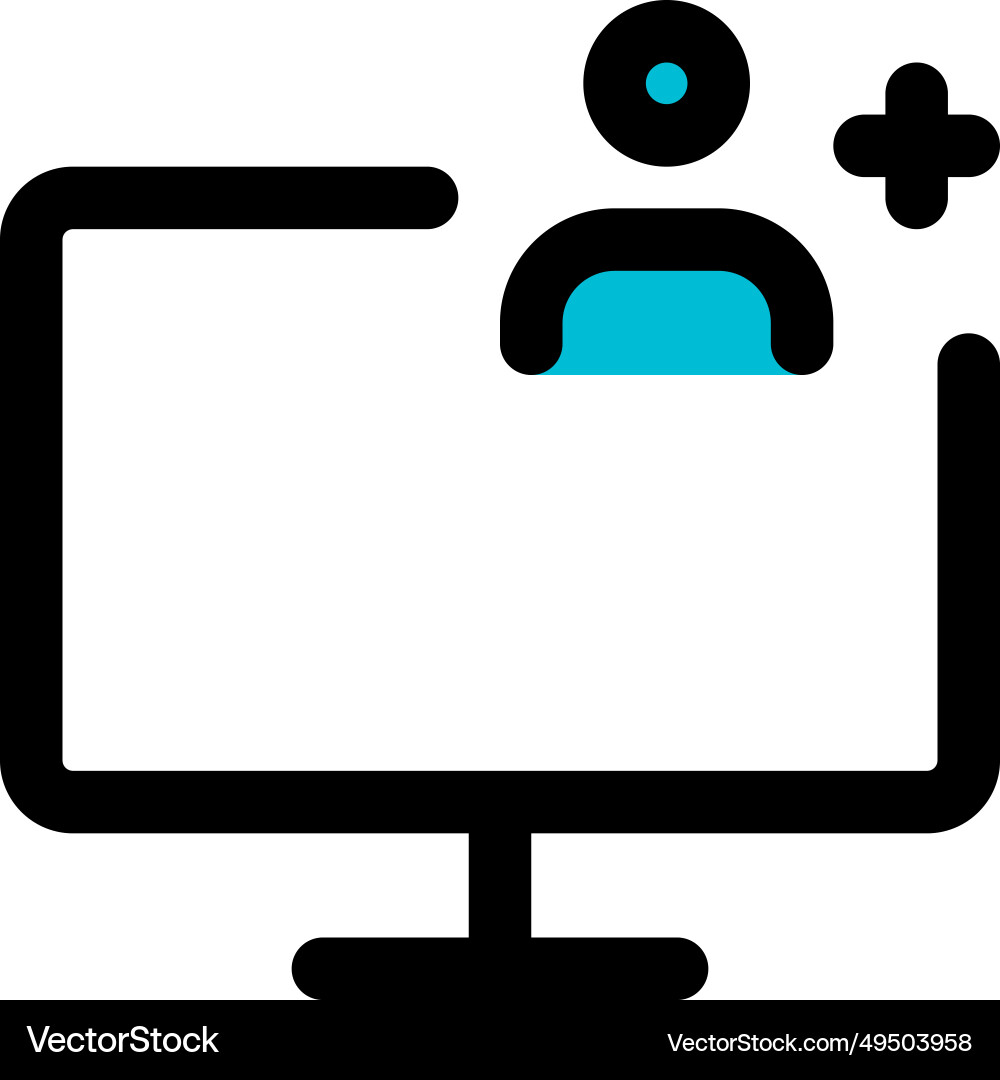 Adding new user or account to monitor system vector image