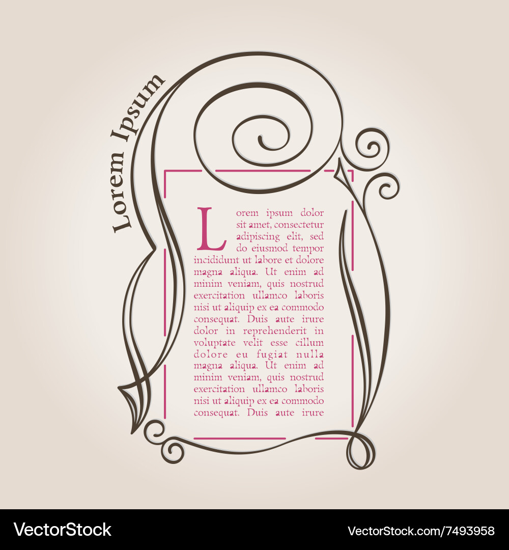 Border and abstract frame template for greeting vector image