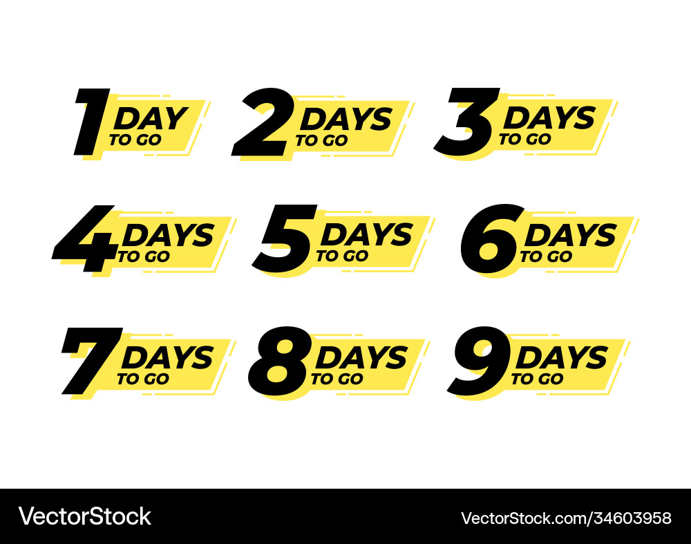 Countdown left days label count time sale Countdown left days label count time sale Vector Image