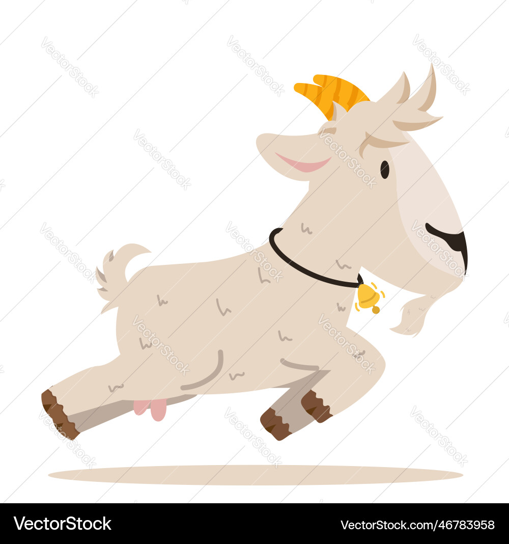 Cute goat running cartoon Cute goat running cartoon vector image