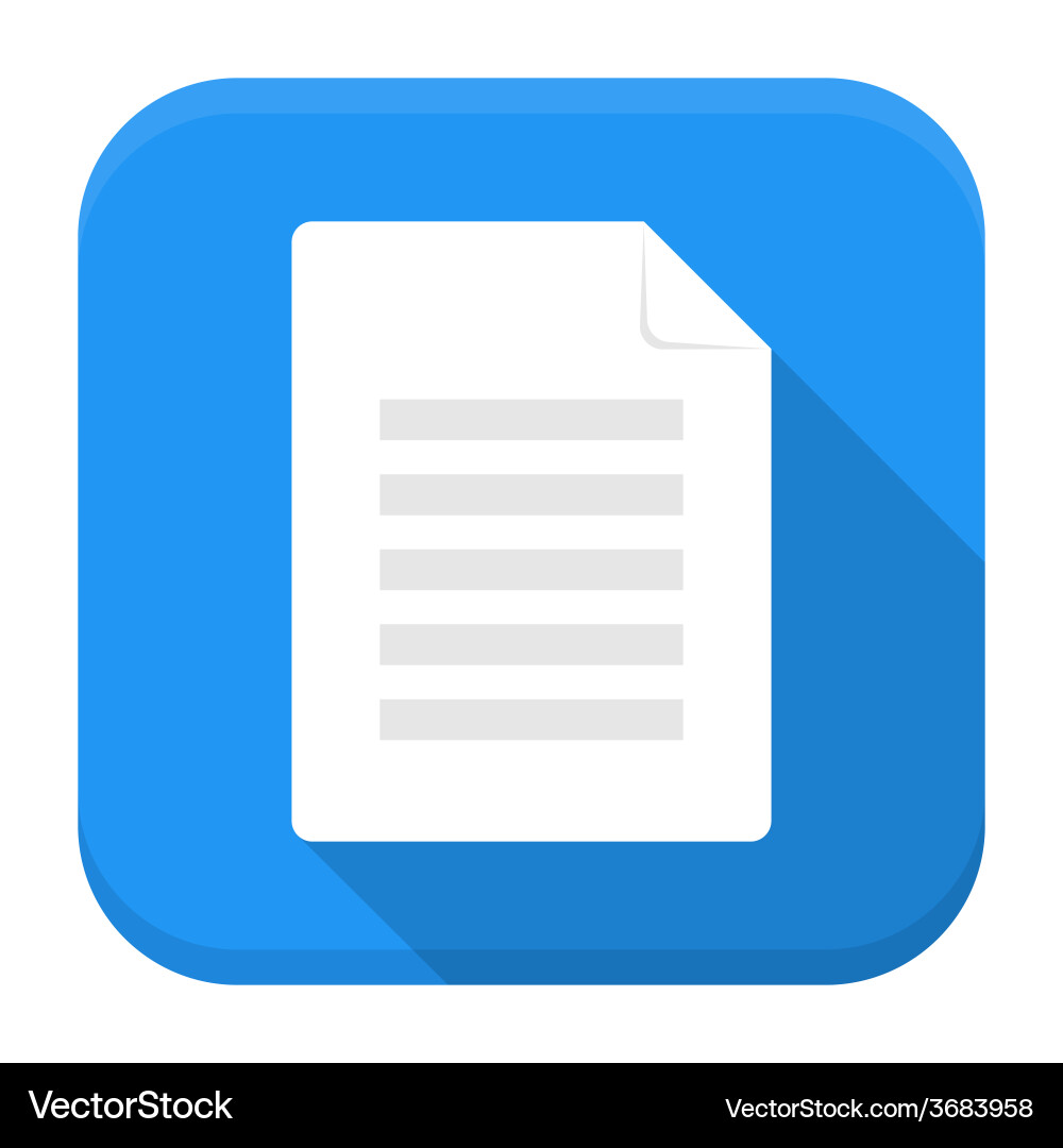 Document app icon with long shadow vector image