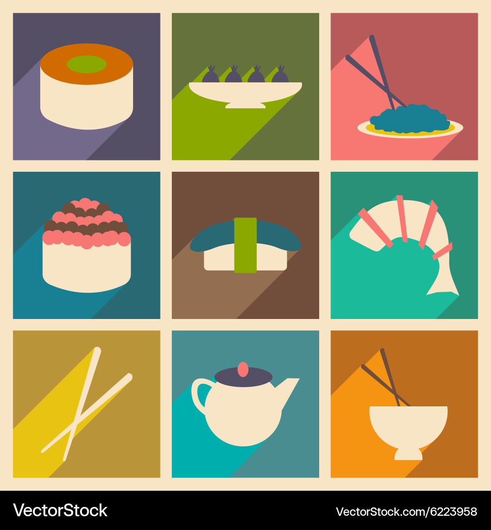 Flat with shadow concept and mobile application vector image