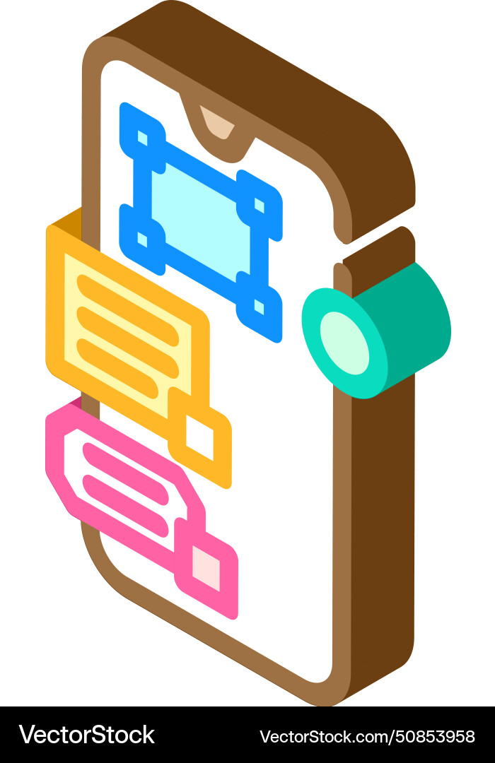 Interaction design ux ui isometric icon Interaction design ux ui isometric icon vector image