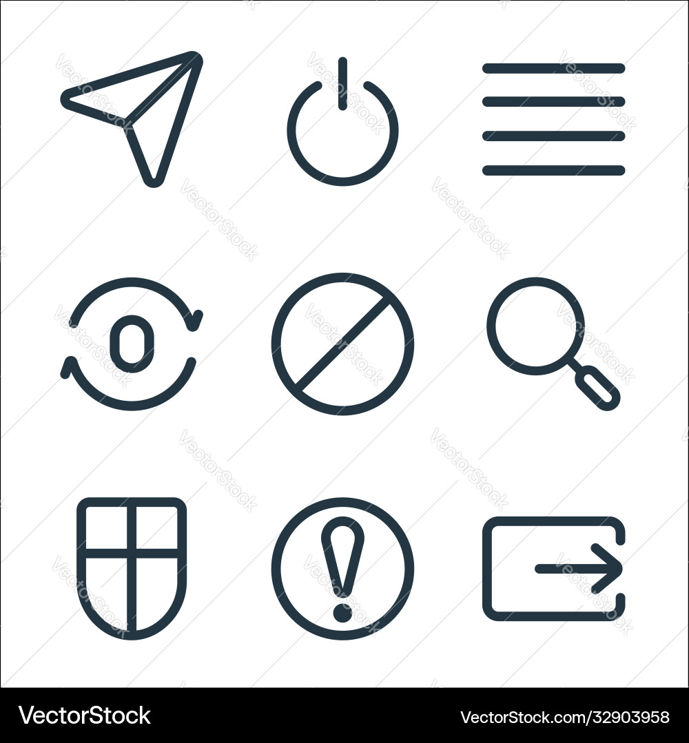 Interface line icons linear set quality Interface line icons linear set quality vector image