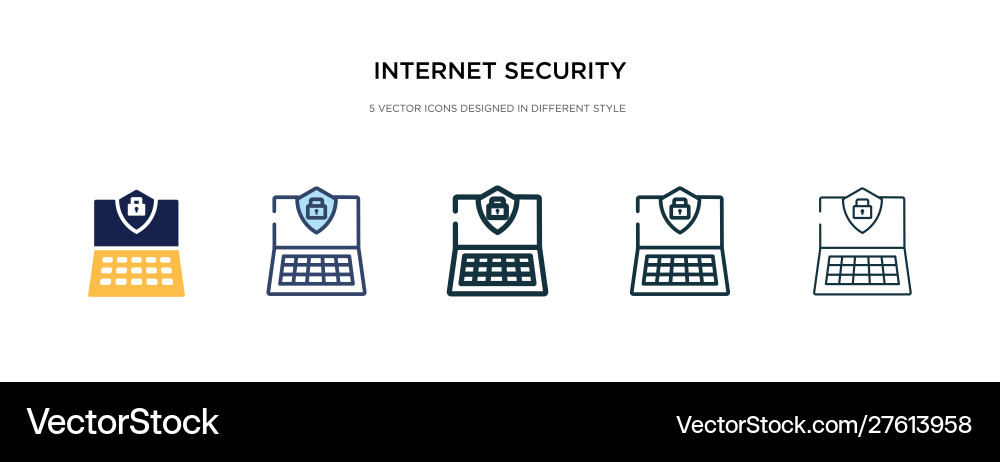 Internet security icon in different style two Internet security icon in different style two vector image