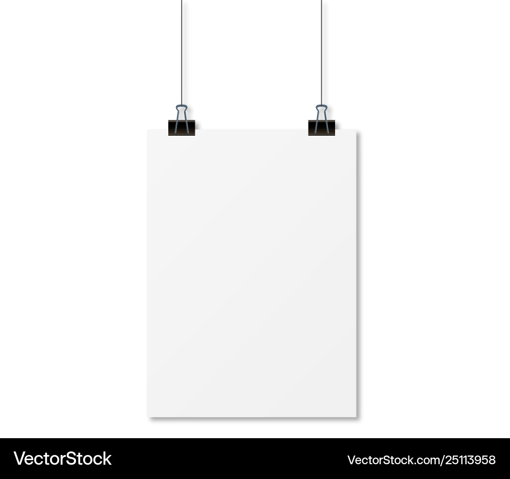 Paper with shadow empty mockup style vector image