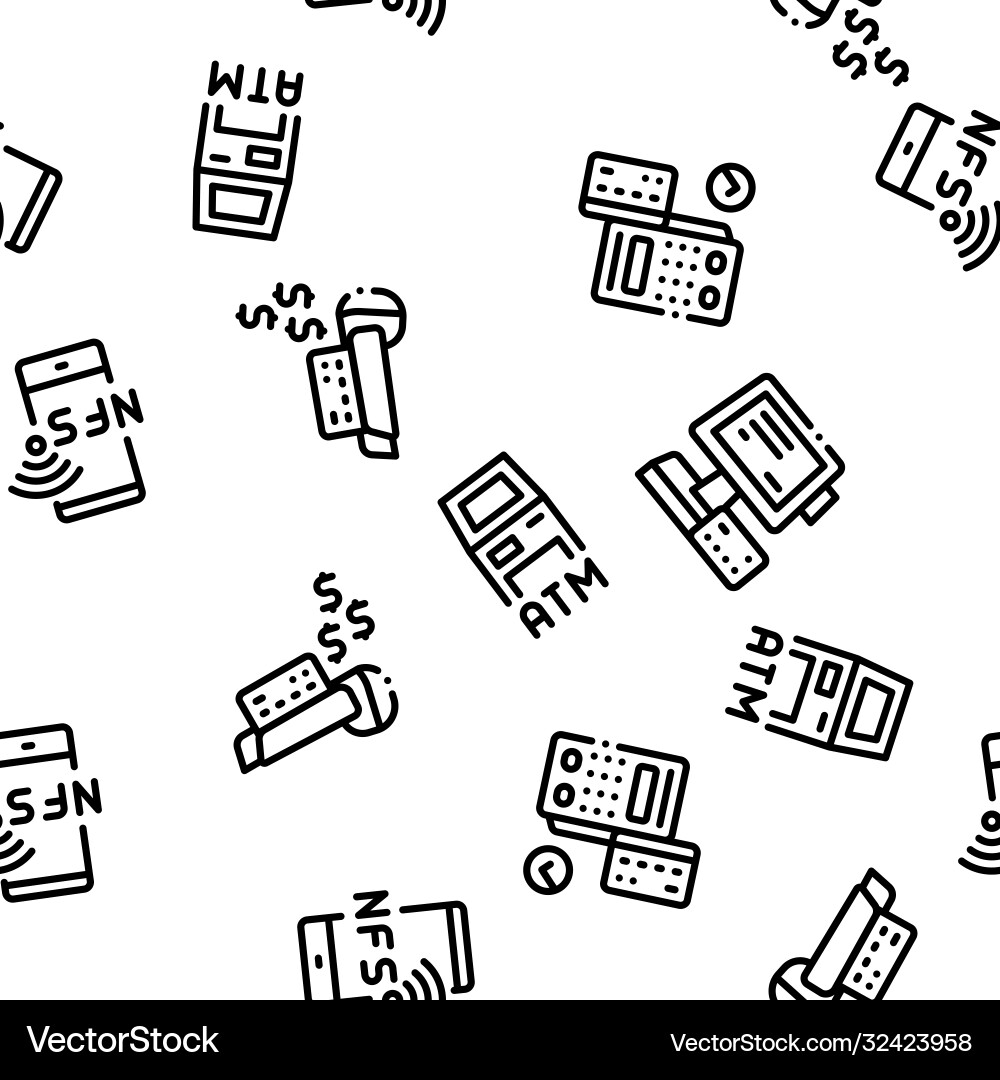 Pos terminal device seamless pattern Pos terminal device seamless pattern vector image