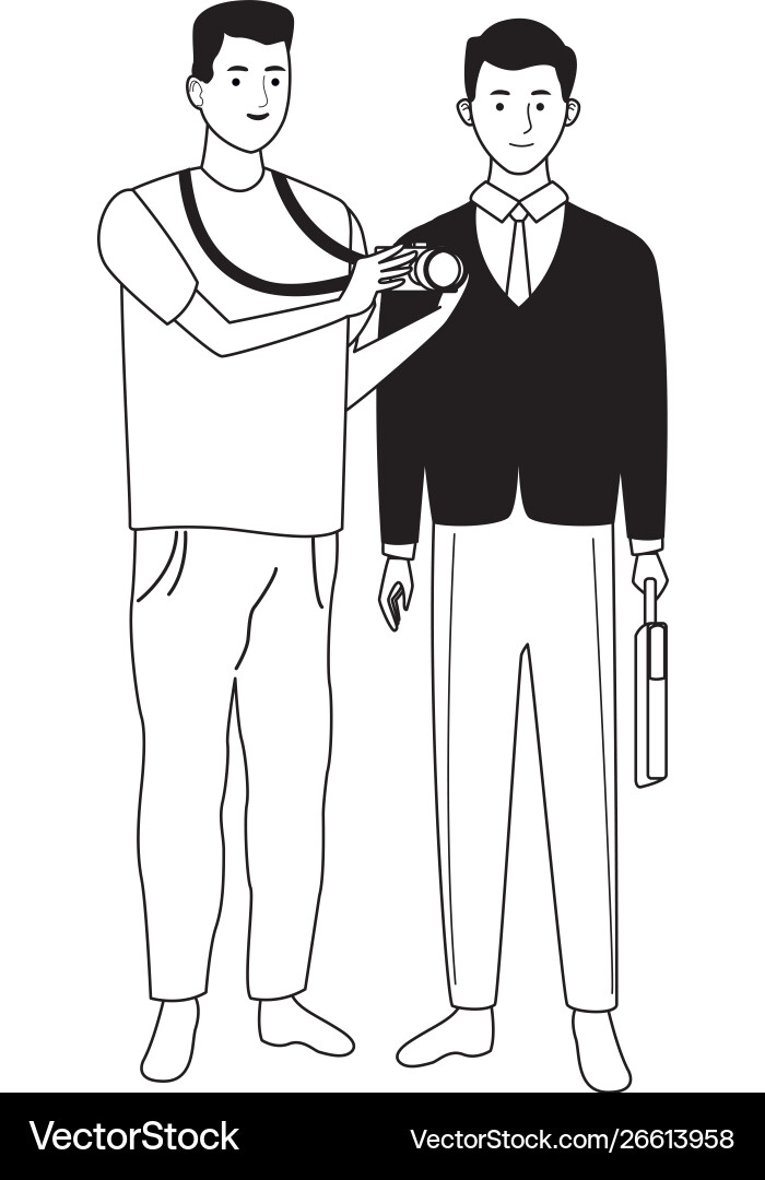 Professionals workers couple smiling cartoons Professionals workers couple smiling cartoons vector image