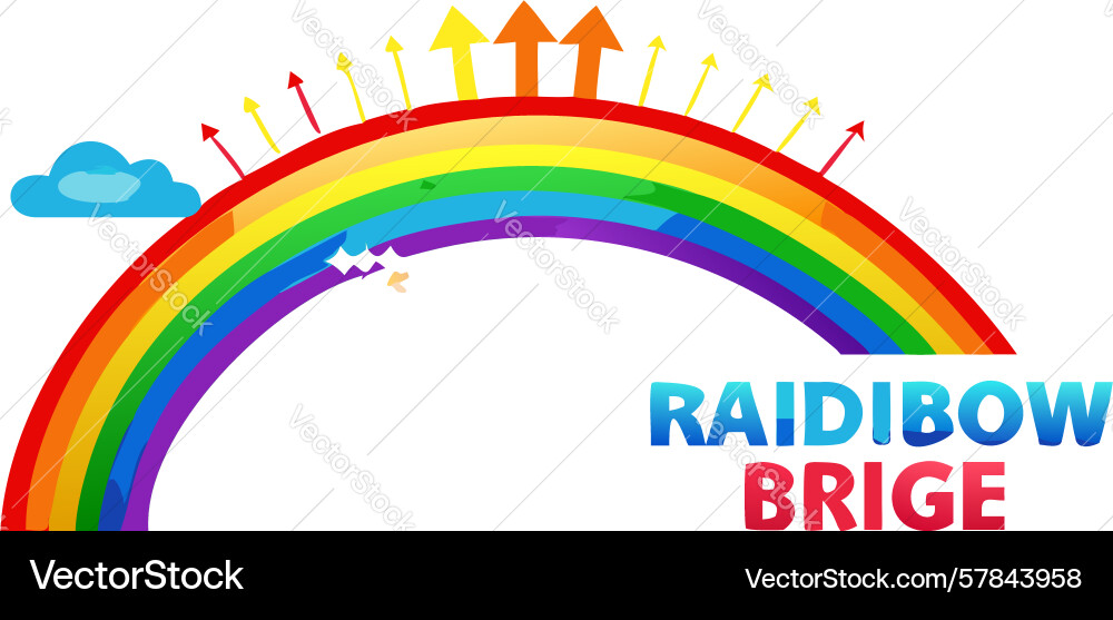 Rainbow bridge archway colorful gateway icon Vector Image