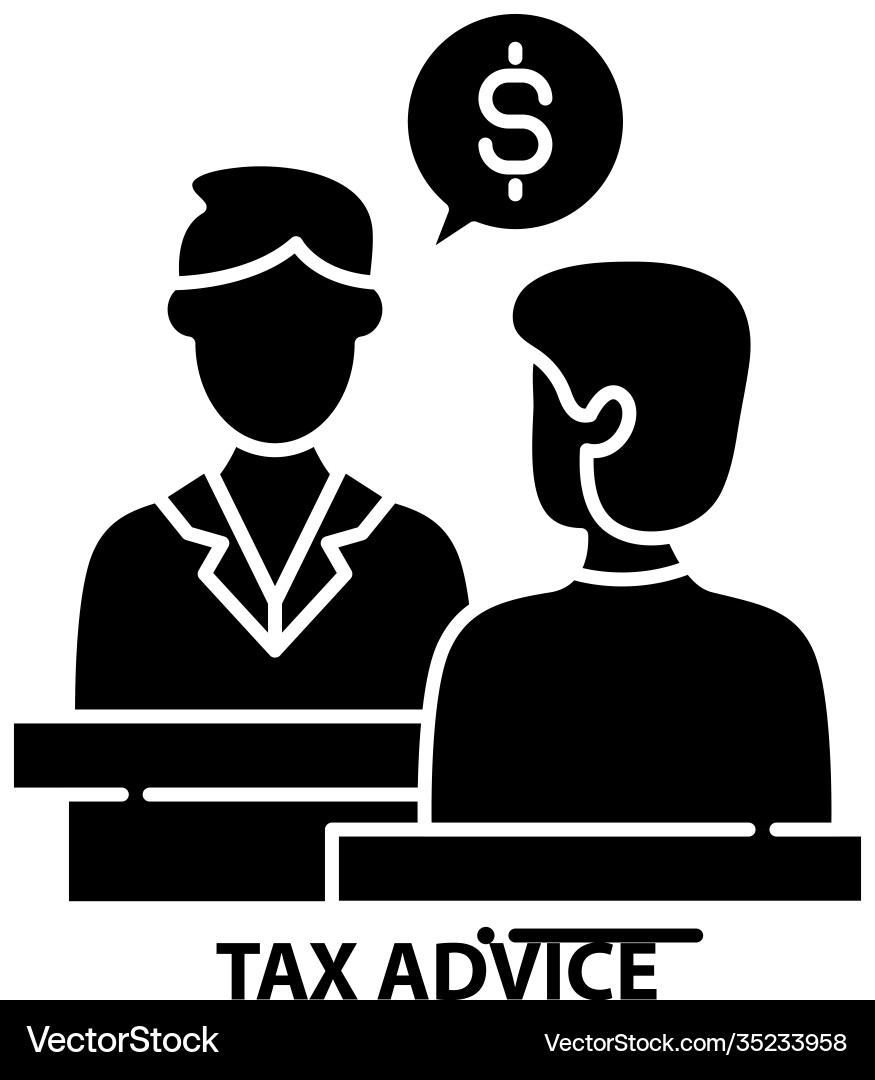 Tax advice icon black sign with editable Tax advice icon black sign with editable Vector Image