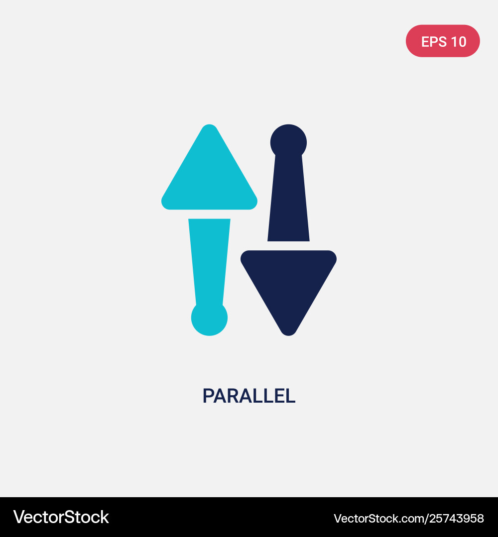 Two color parallel icon from geometry concept vector image
