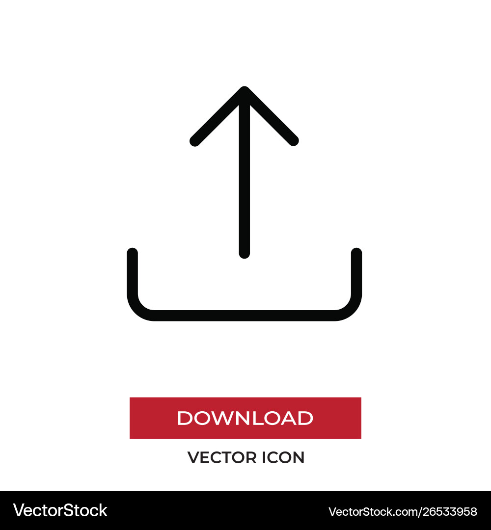 Upload icon in modern style for web site Upload icon in modern style for web site vector image