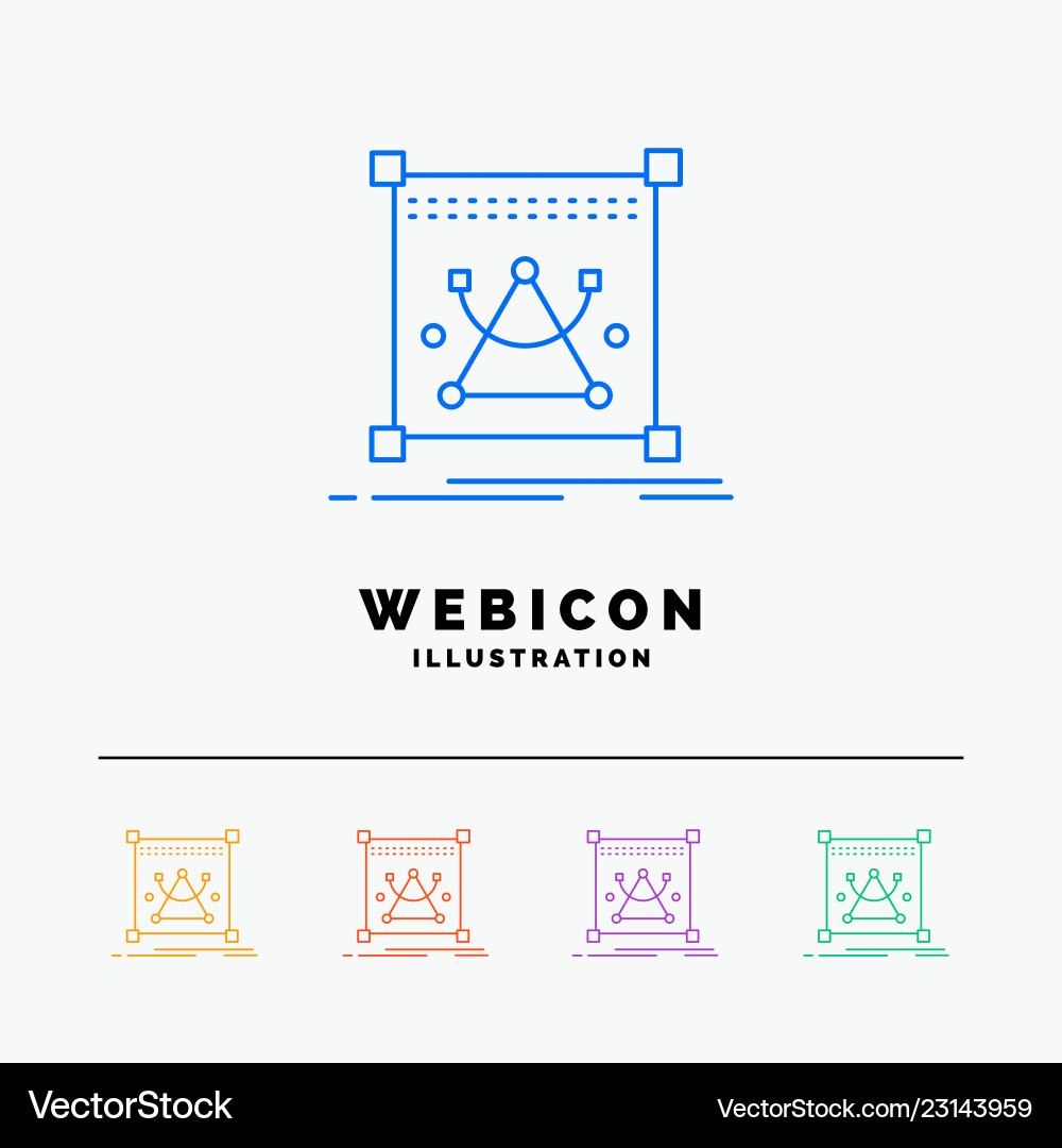 3d edit editing object resize 5 color line web 3d edit editing object resize 5 color line web Vector Image