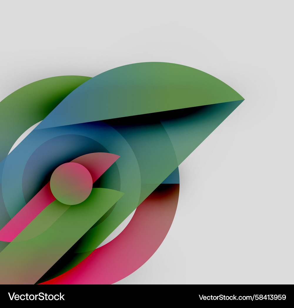 Abstract composition overlapping colorful shapes Vector Image