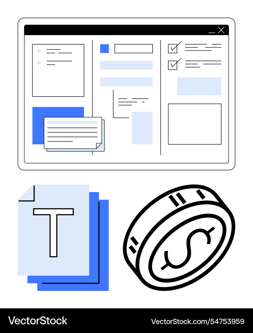 Abstract web interface document pages Abstract web interface document pages Vector Image