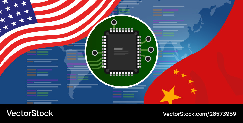 Artificial intelligence ai neuralink chip digital vector image