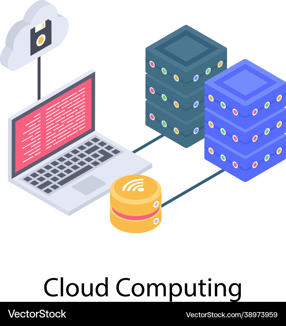 Cloud computing network vector image