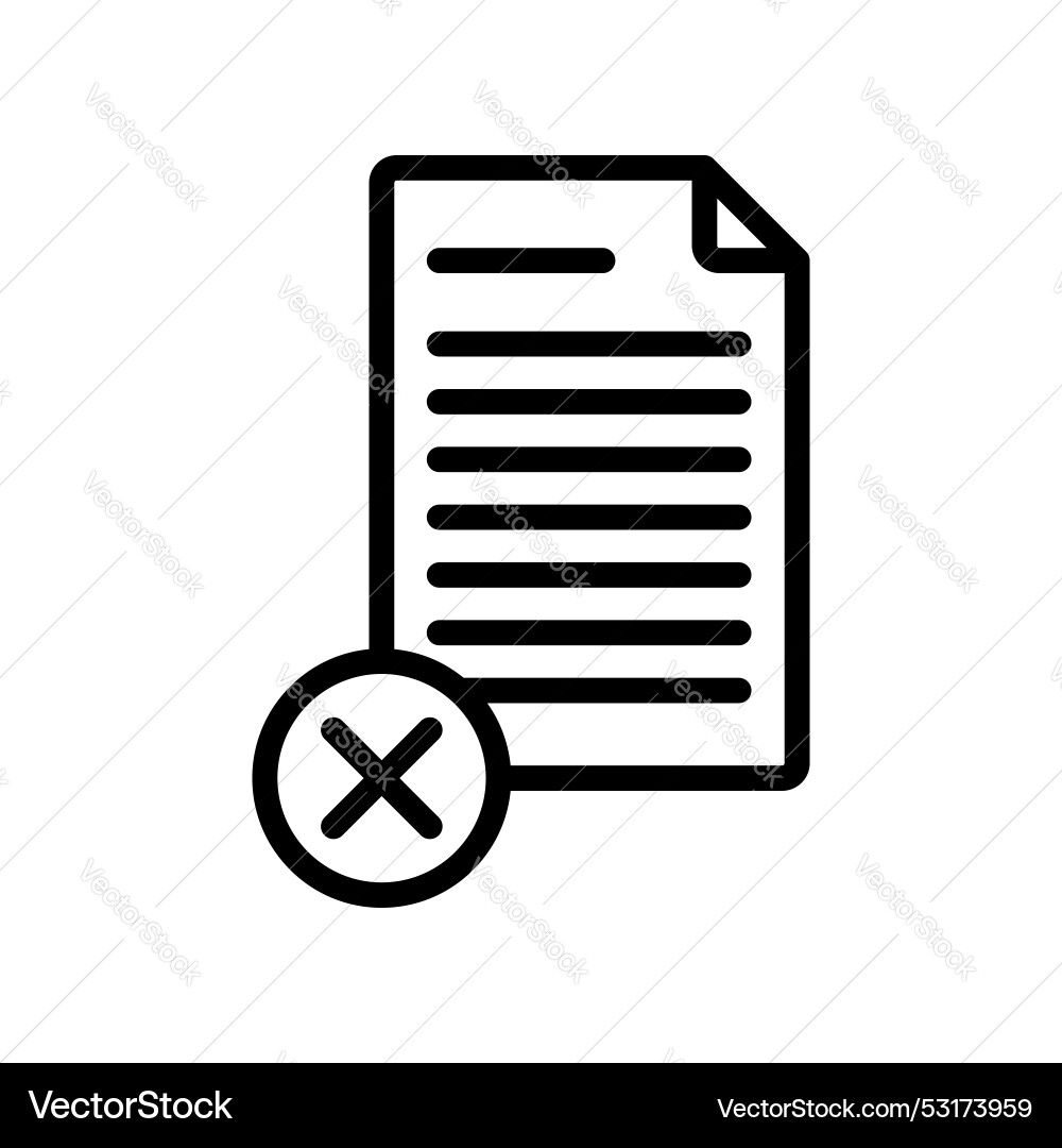 Delete document icon set cancel or remove file vector image