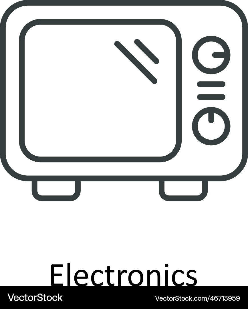 Electronics outline icons simple stock vector image