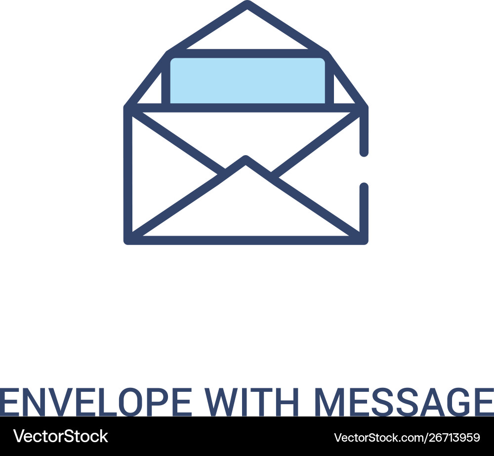 Envelope with message concept 2 colored icon Envelope with message concept 2 colored icon vector image