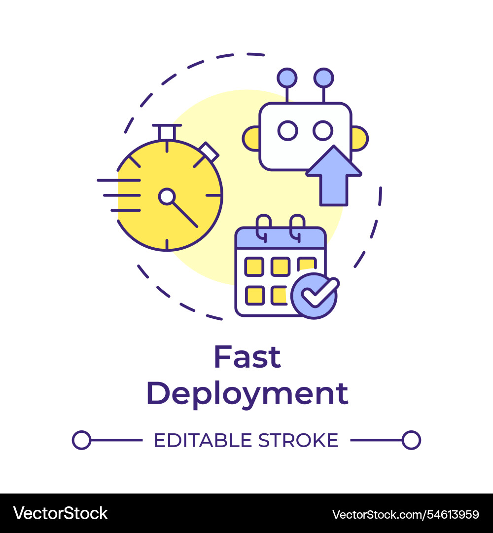 Fast Deployment Icon - Speed & Automation vector image