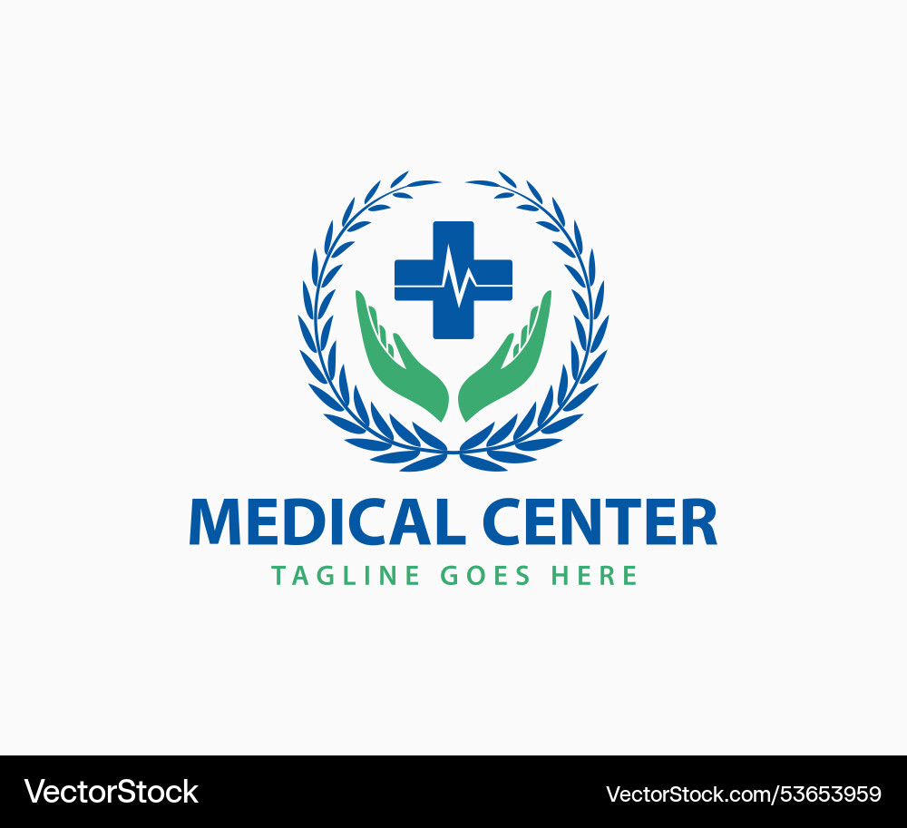 Healthcare logo or medical and hospital Healthcare logo or medical and hospital vector image