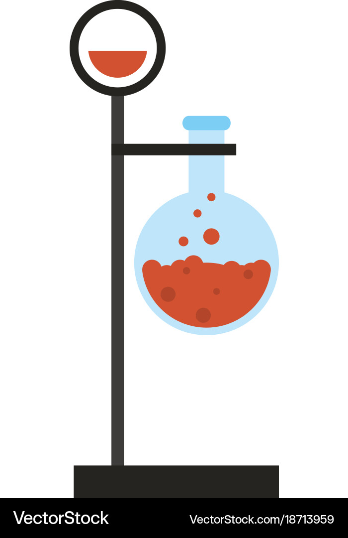 Lab flask on tripod Vector Image
