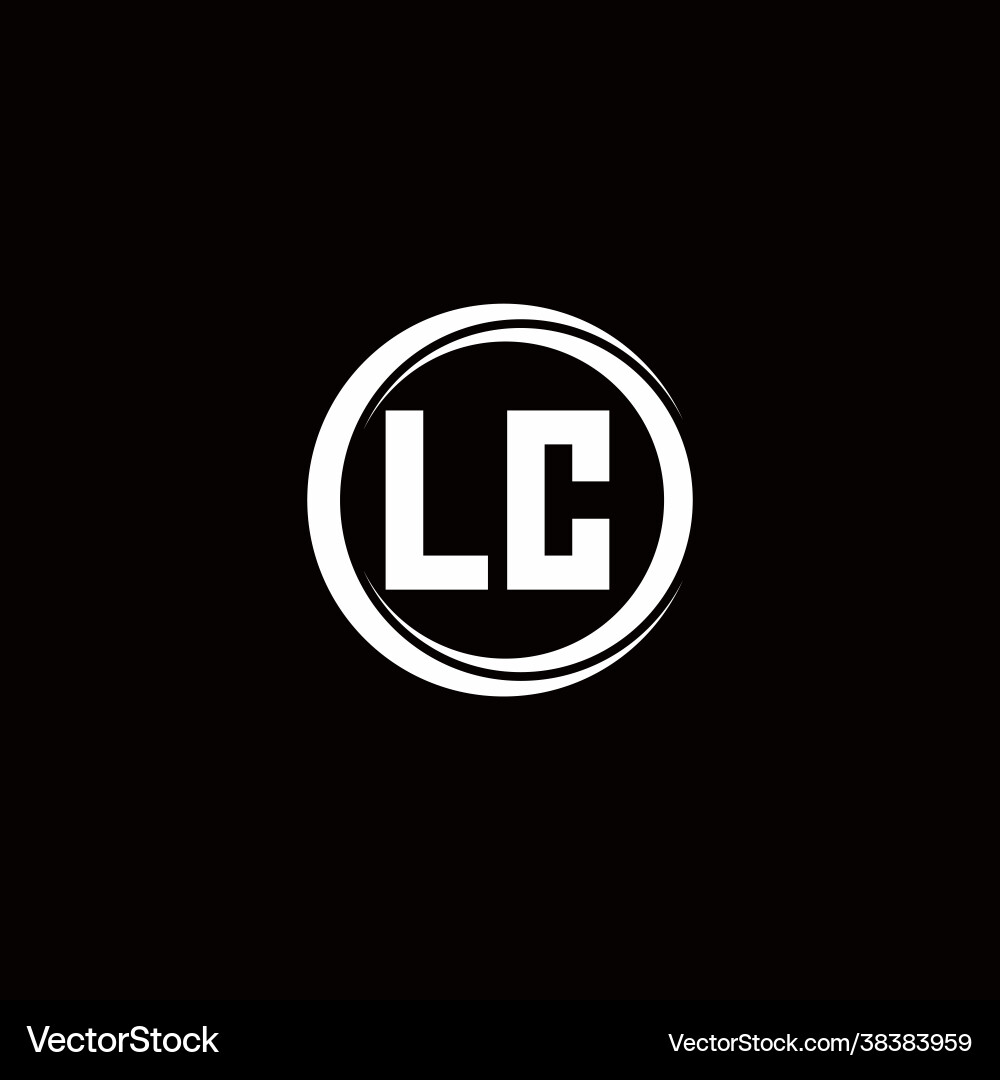 Lc logo initial letter monogram with circle slice Lc logo initial letter monogram with circle slice vector image