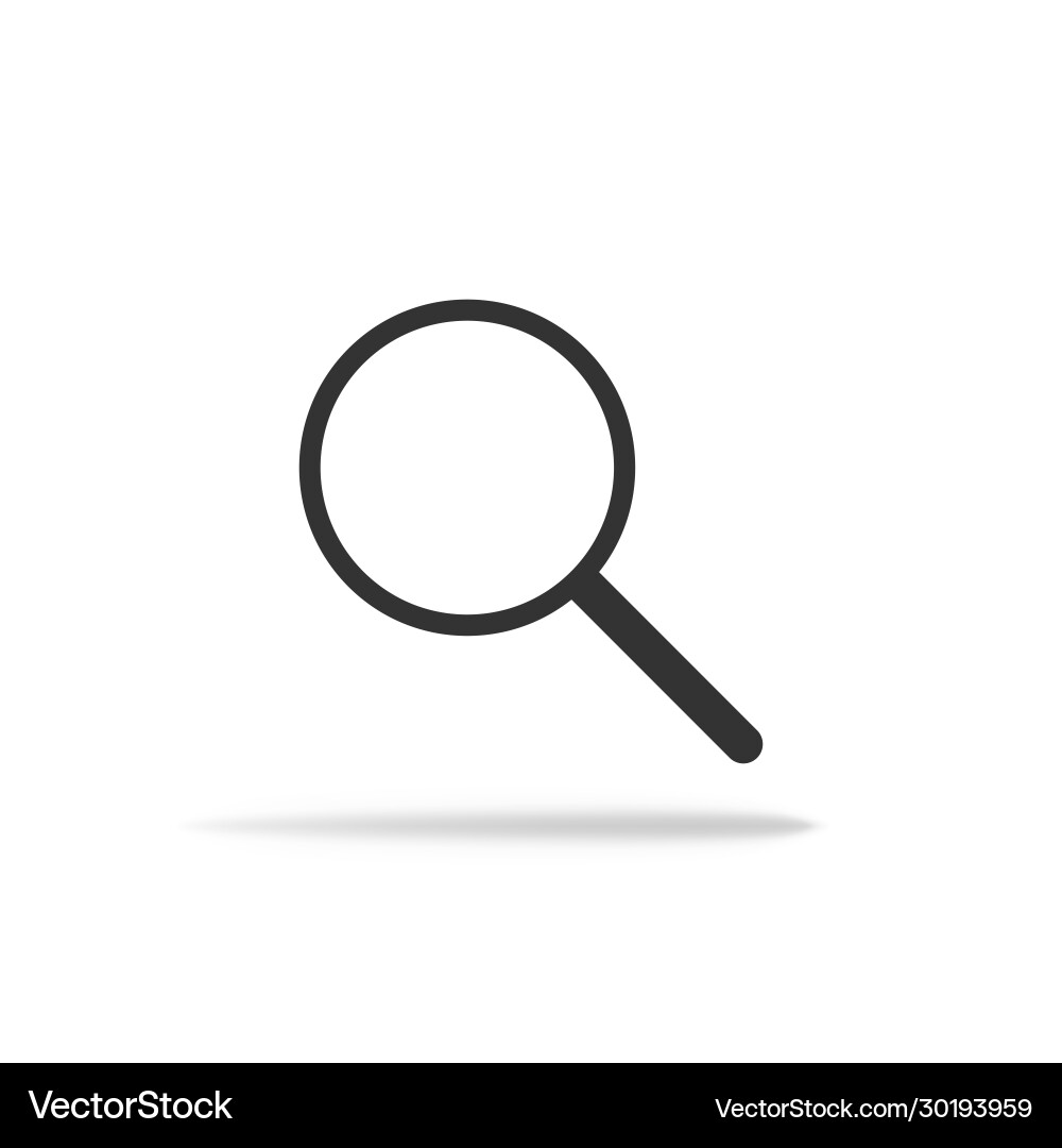 Lupe icon in miminalism magnifier with shadow Vector Image