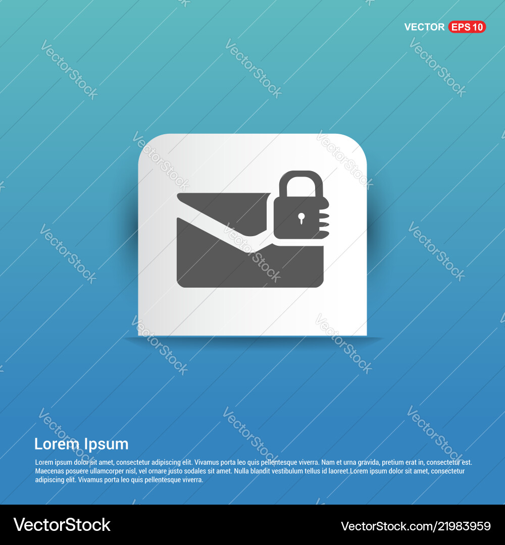 Message secure icon - blue sticker button Message secure icon - blue sticker button vector image