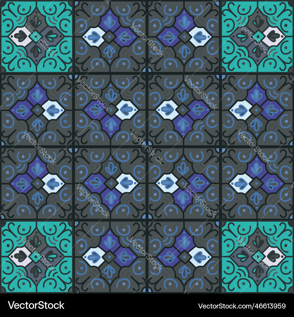 Seamless pattern with decorative mosaic elements Vector Image