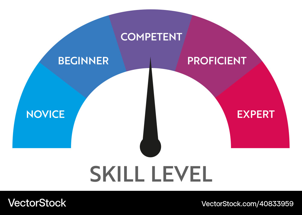Skill level meter indicator Skill level meter indicator vector image