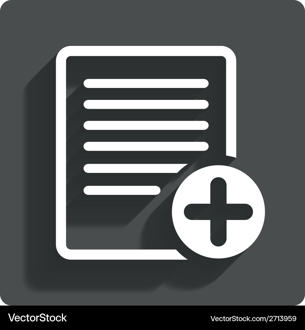 Text file sign icon add document symbol vector image